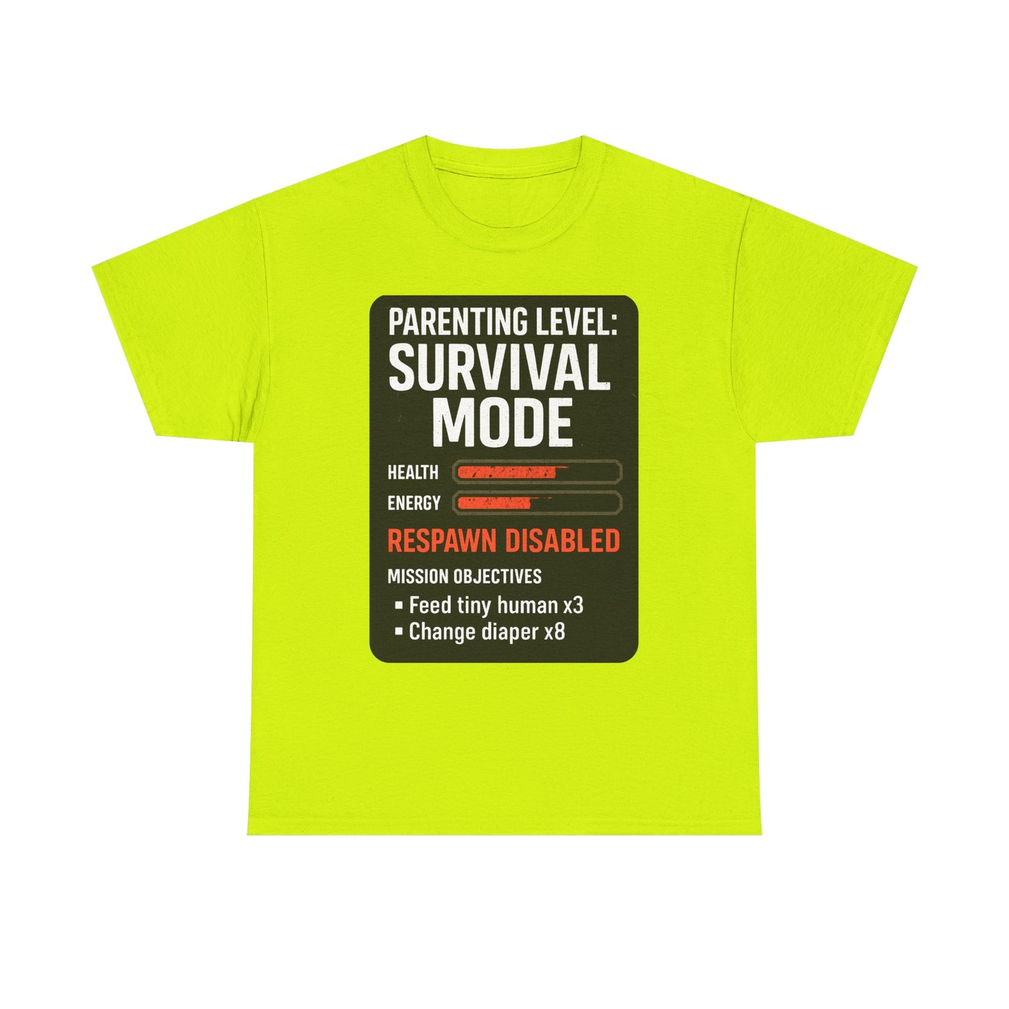 Parenting Level: Survival Mode Shirt – Funny Gift for New Dads, Tired Moms, Baby Showers & Gamer Parents