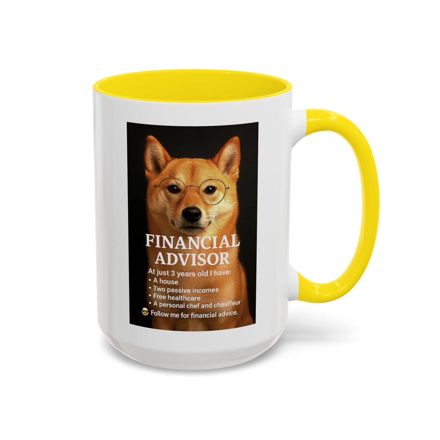 Charming Financial Advisor Dog Mug | Fun Office Gift, Coffee Lover Essential, Cute Shiba Inu Tea Cup, Ideal for Birthdays, Holidays, Work