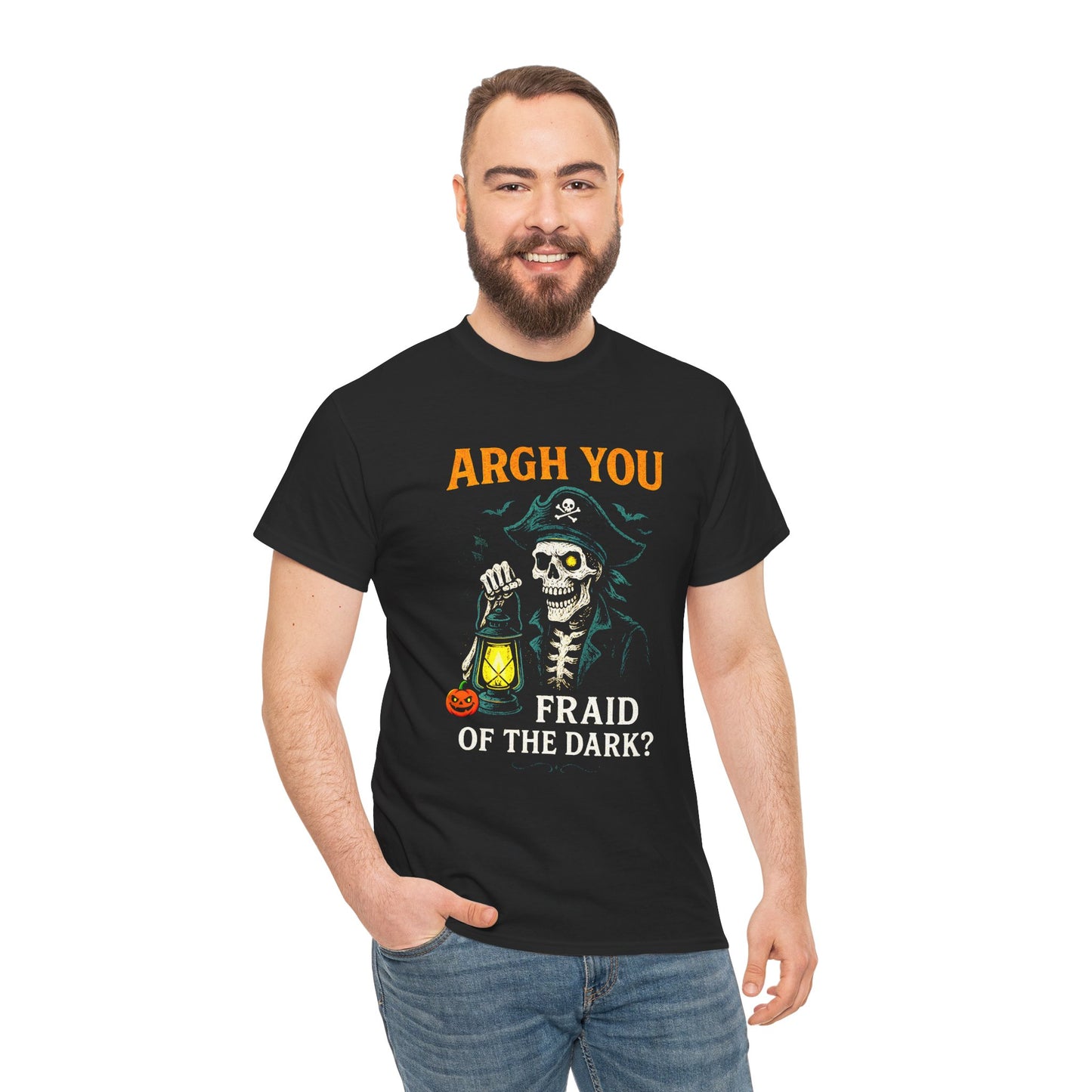 "Argh You Fraid of the Dark?" Skeleton Pirate Tee