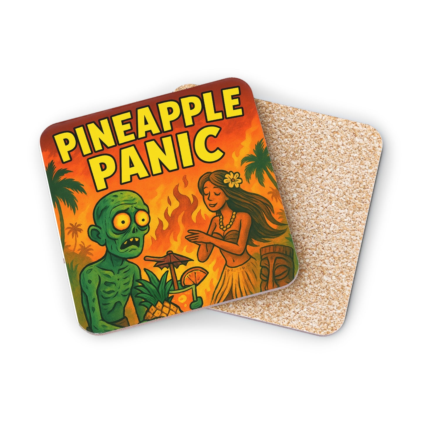 Tropical Coasters - Pineapple Panic Decor, Funky Drink Coasters, Perfect for Parties, Barware, Summer Gatherings