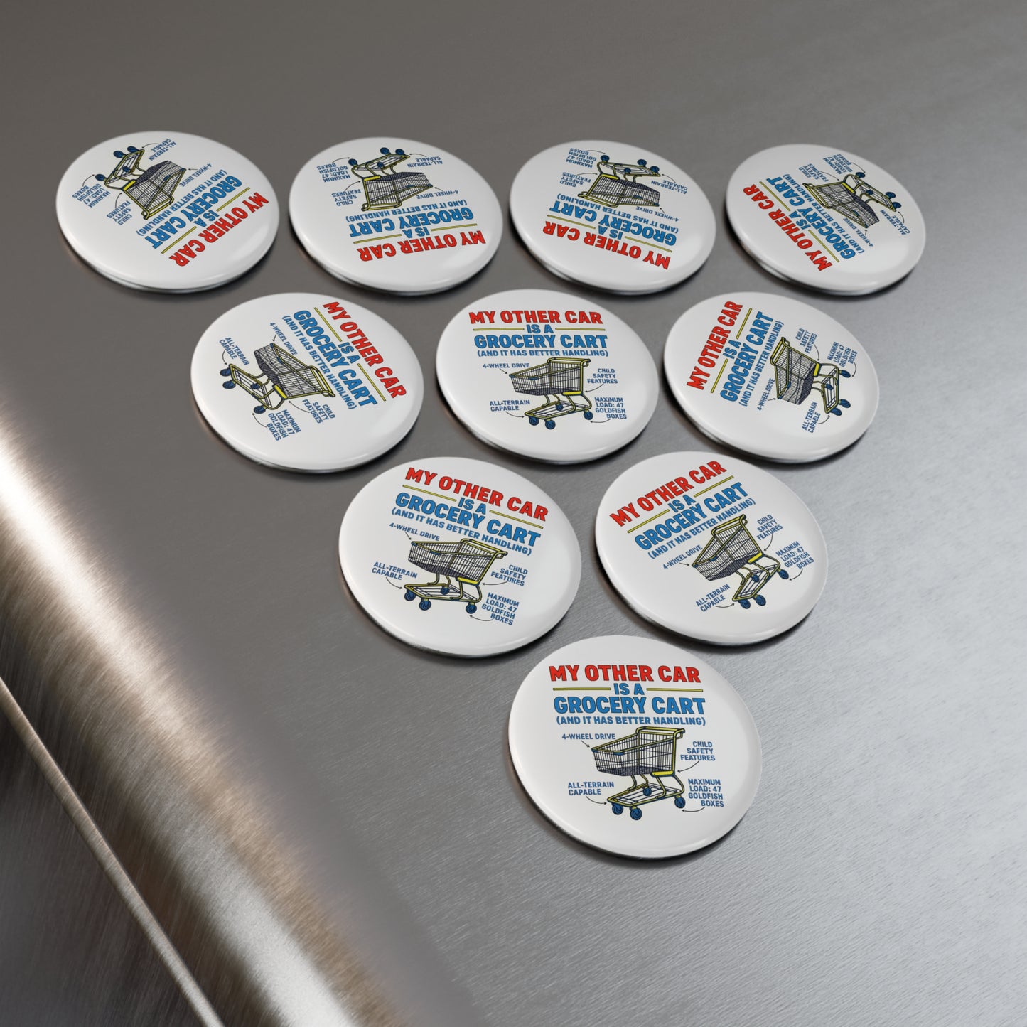 Humorous Grocery Cart Magnet, Fun Kitchen Decor, Gift for Foodies, Funny Fridge Magnet, Grocery Shopping Inspiration