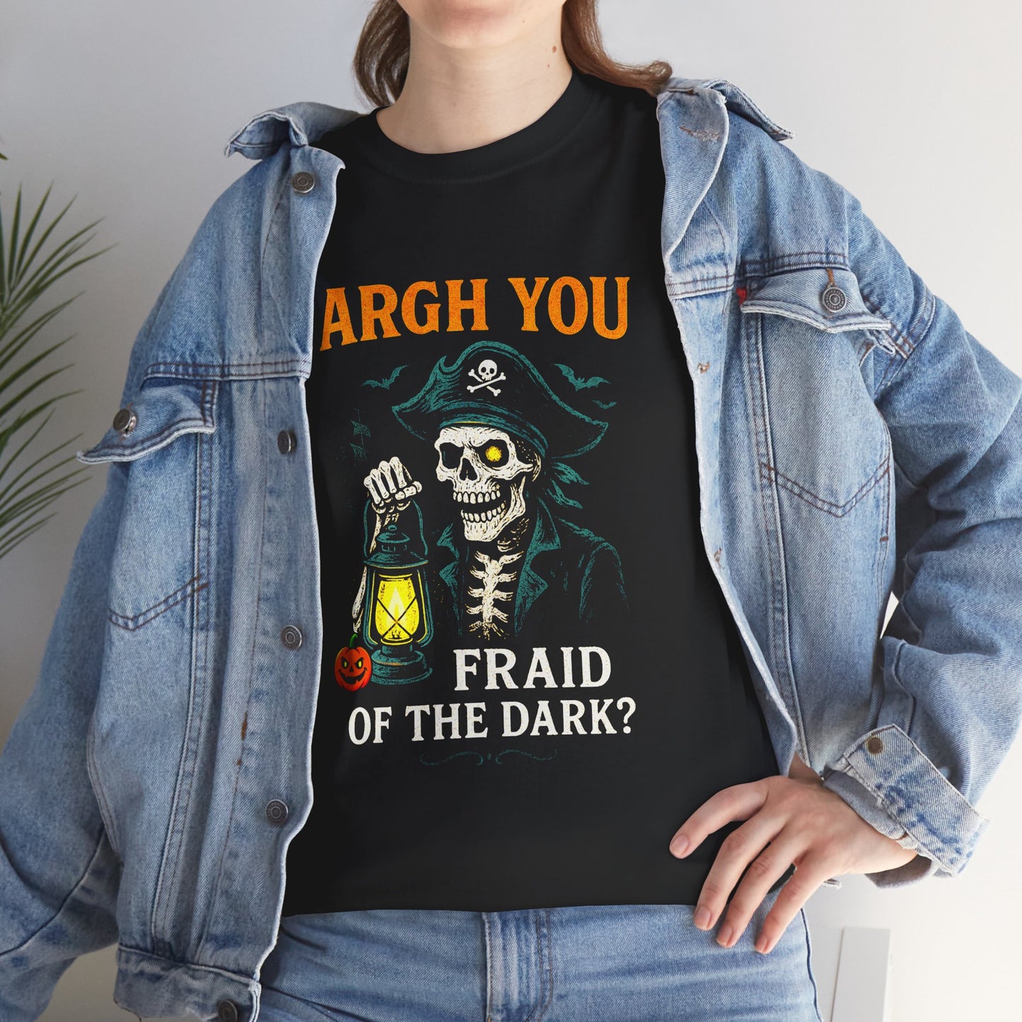 "Argh You Fraid of the Dark?" Skeleton Pirate Tee