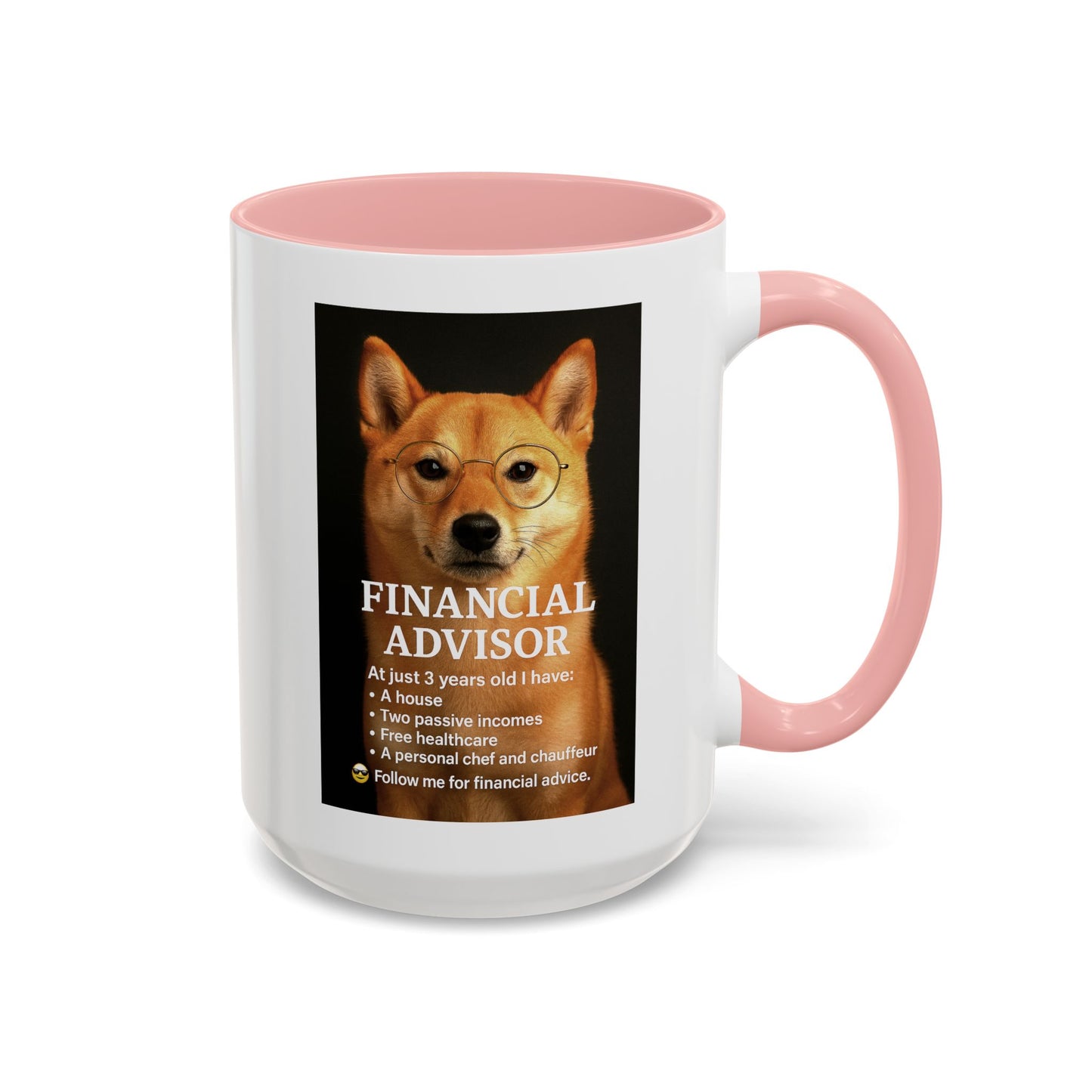 Charming Financial Advisor Dog Mug | Fun Office Gift, Coffee Lover Essential, Cute Shiba Inu Tea Cup, Ideal for Birthdays, Holidays, Work