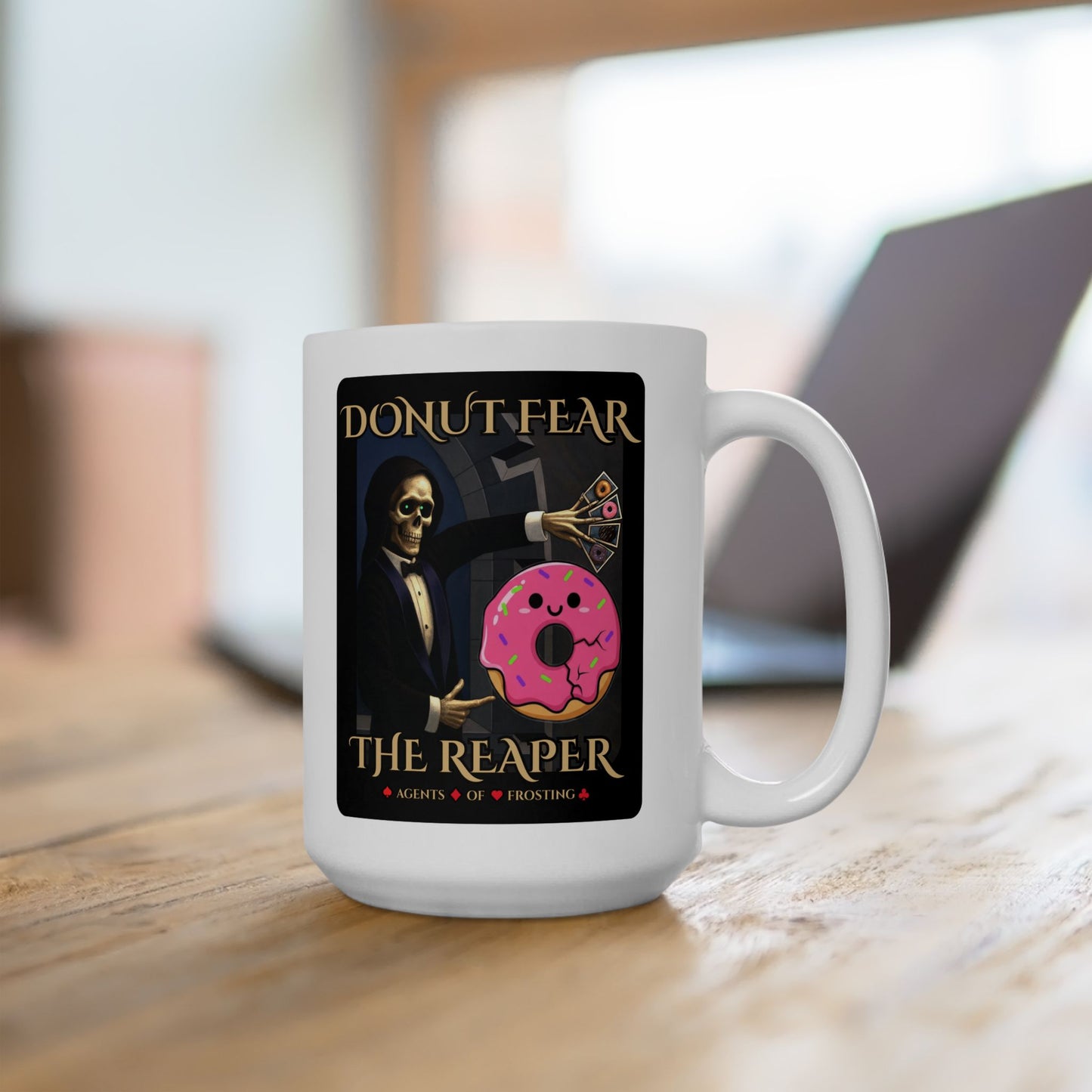 Donut Fear The Reaper Mug | Agents of Frosting | Parody White Mug
