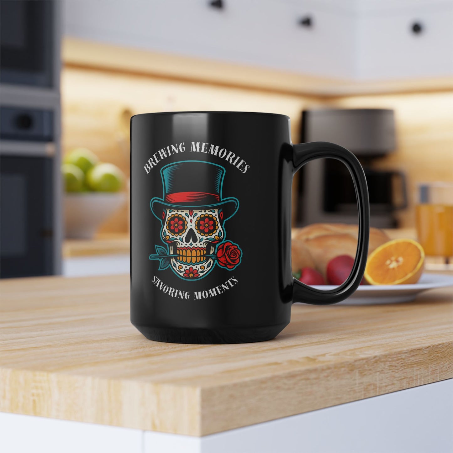 Brewing Memories Sugar Skull Mug | Day of the Dead Coffee Cup