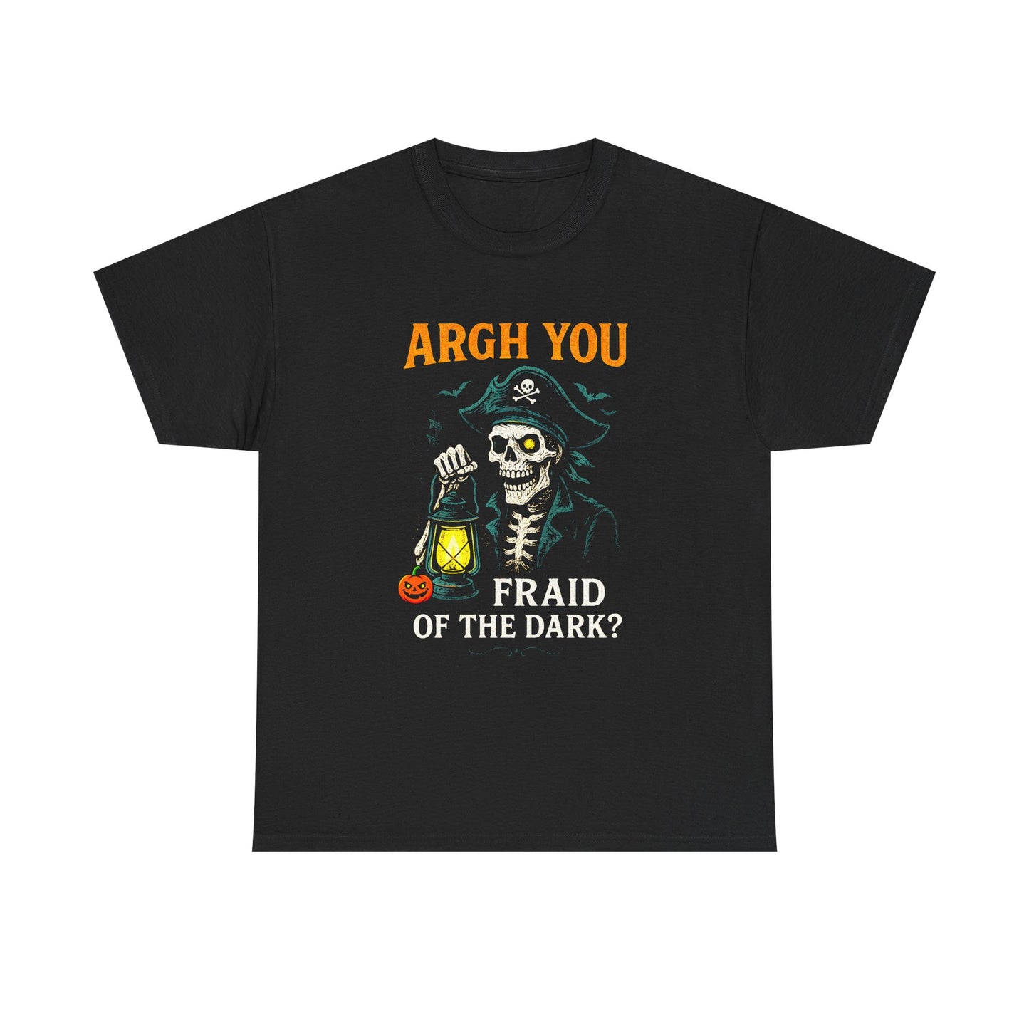 Captain Thatchbone Skeleton Pirate Halloween Shirt - "Argh You Fraid of the Dark?" Cursed Lantern Tee