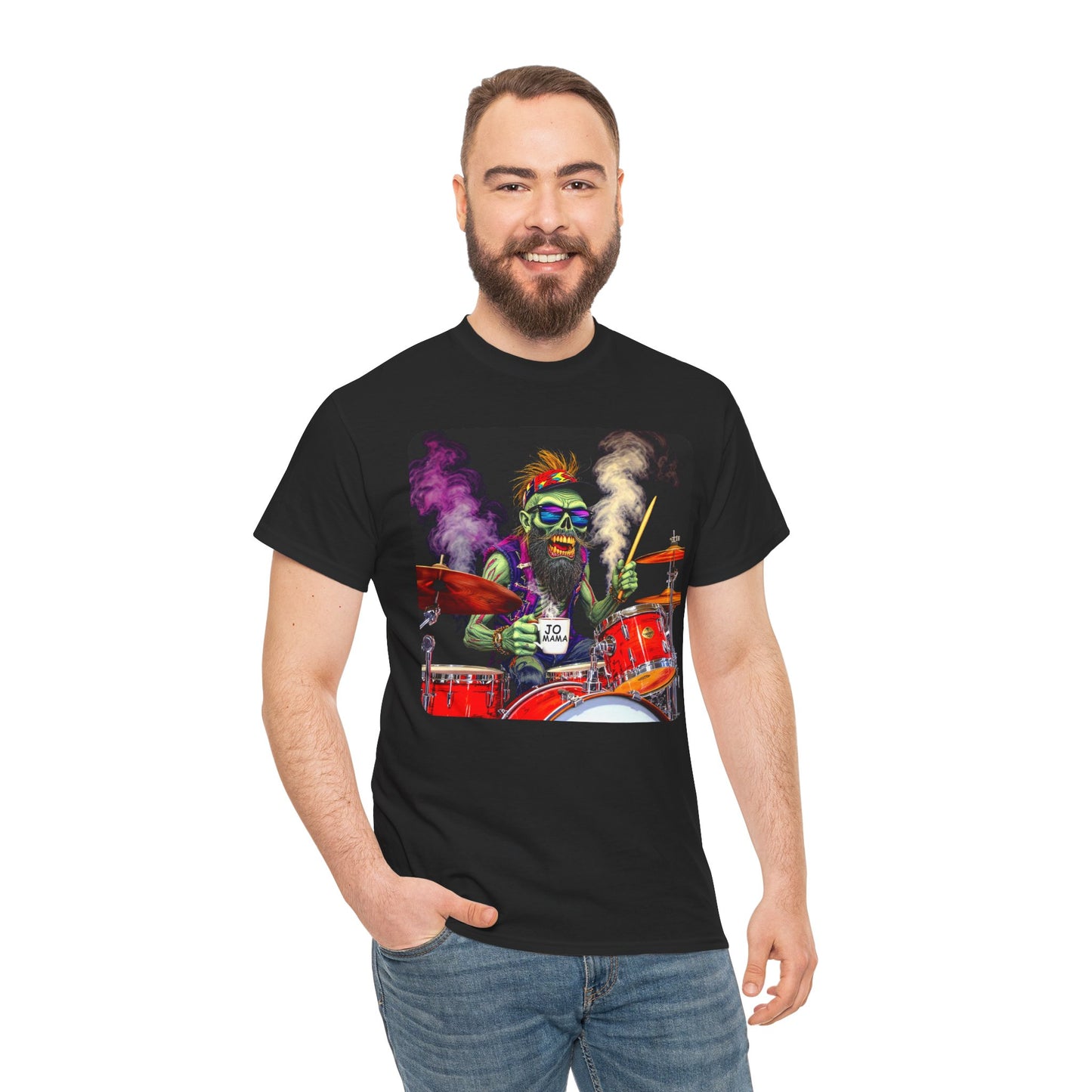 Psychedelic Zombie Drummer Shirt – Funny Gift for Music Lovers