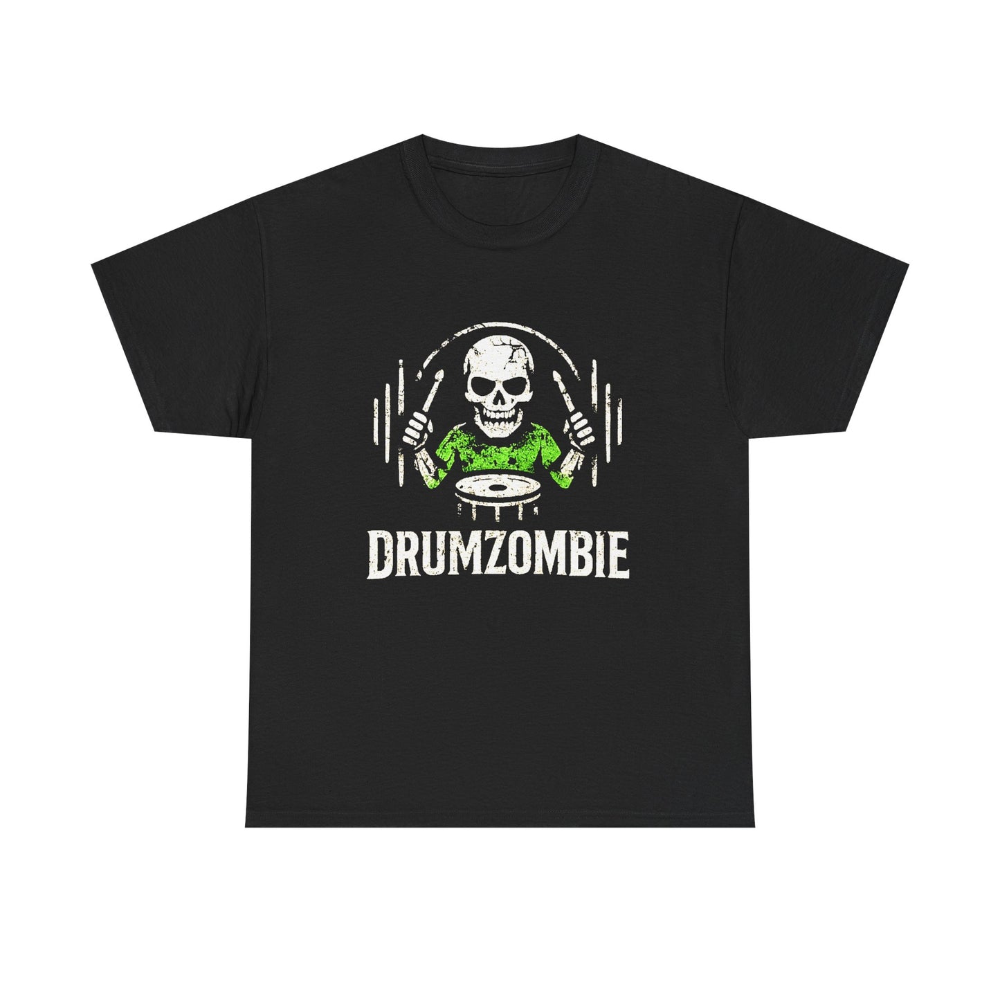DrumZombie Unisex Tee – Funny Skeleton Drummer Shirt for Musicians & Rock Fans