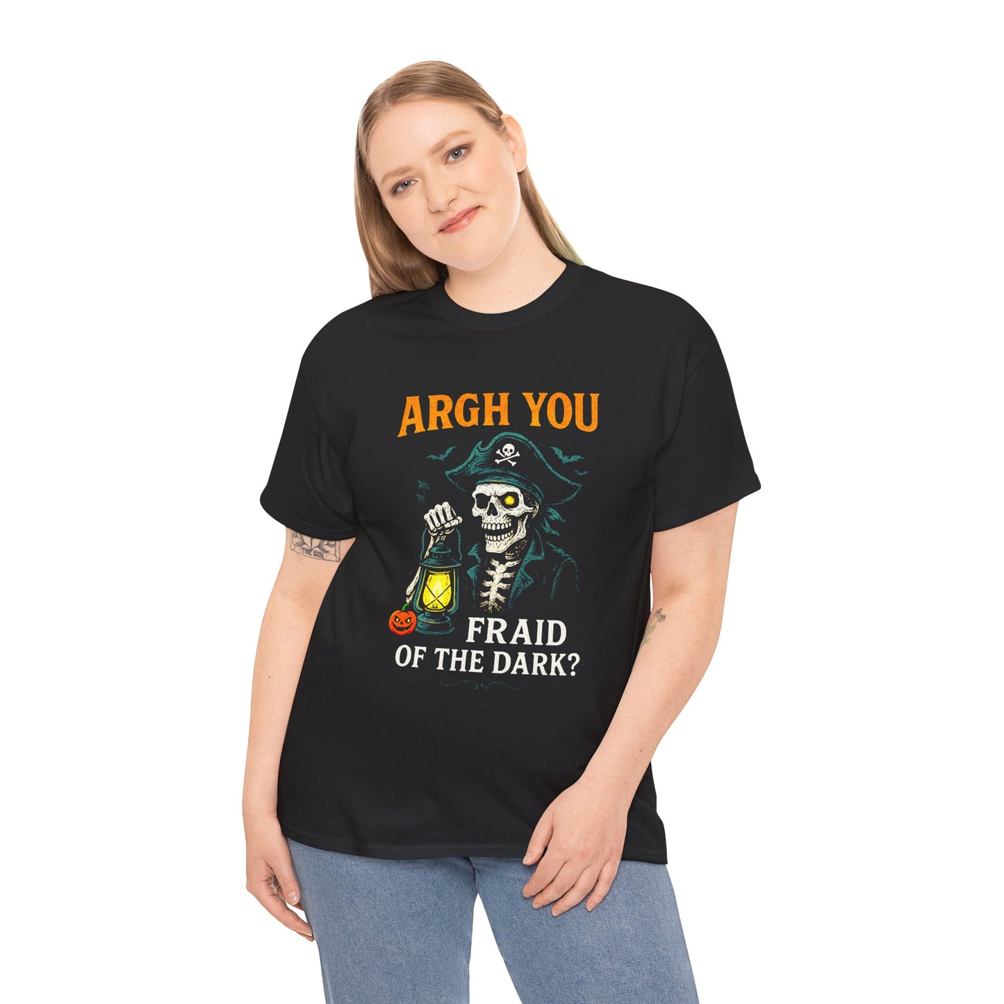 "Argh You Fraid of the Dark?" Skeleton Pirate Tee