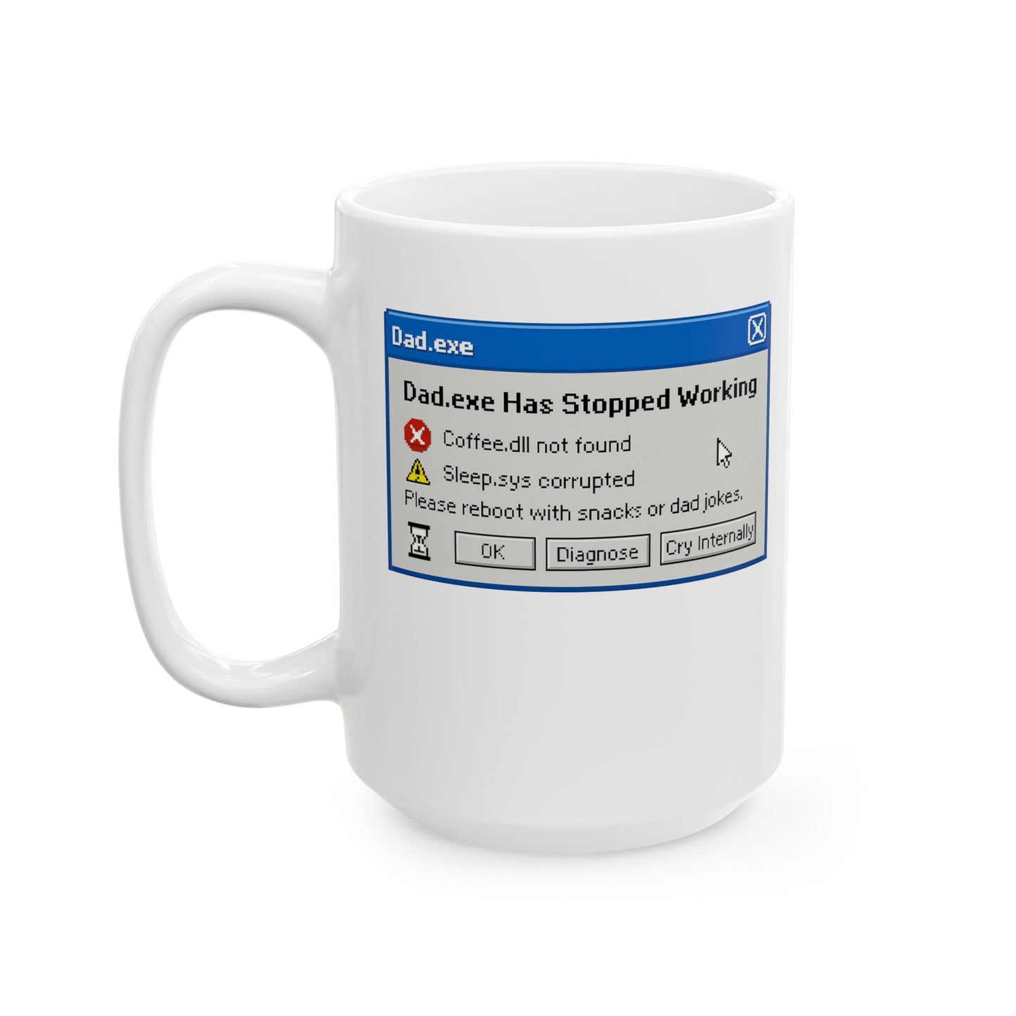 Funny Dad Error Message Ceramic Mug - Perfect Father's Day Gift, Geeky Coffee Cup, Programmer Humor, Office Decor, Birthday Present