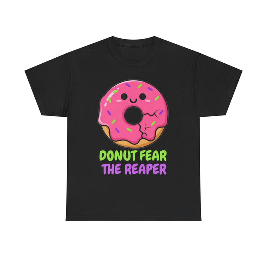 Donut Fear the Reaper Shirt - Funny Music Pun Tee | Blue Oyster Cult Parody
