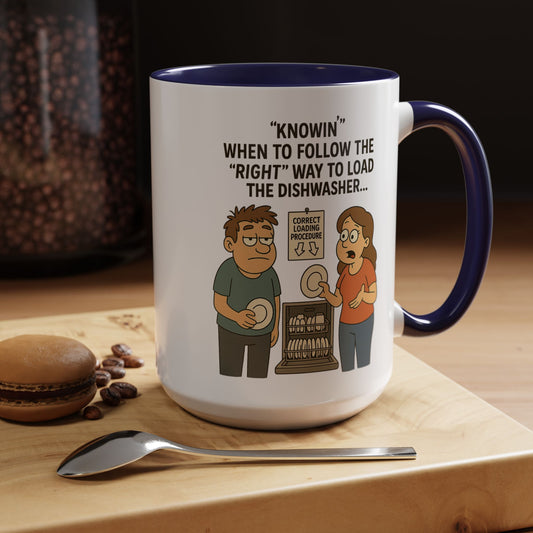 “Dishwasher Diplomacy – Dad Wisdom Coffee Mug" - Perfect Gift for Father's Day, Birthday, or Any Dad Occasion, Fun Kitchen Decor, Humor Mug, Tea Lover's Gift