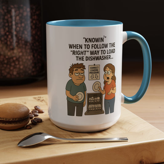 “Dishwasher Diplomacy – Dad Wisdom Coffee Mug" - Perfect Gift for Father's Day, Birthday, or Any Dad Occasion, Fun Kitchen Decor, Humor Mug, Tea Lover's Gift