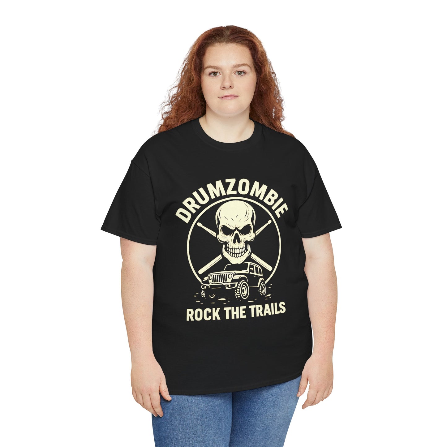 Rock the Trails Skull Jeep Tee for Drummers
