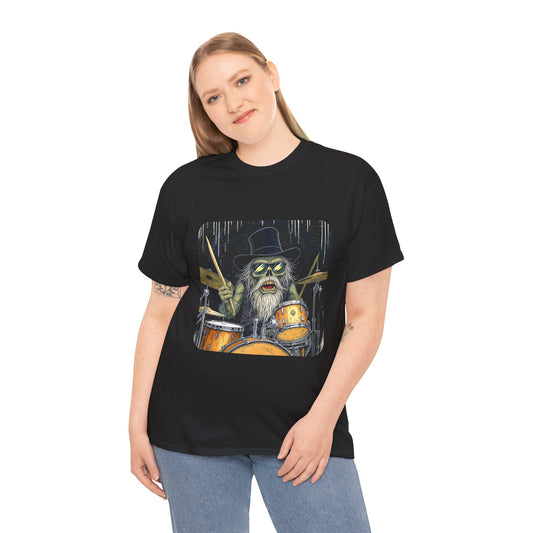 DrumZombie Top Hat Drummer Tee – Gift for Musicians & Rock Fans