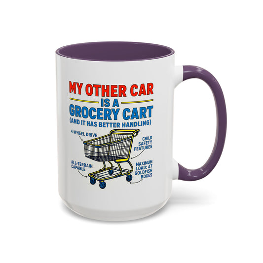 Funny Grocery Cart Mug, Humorous Coffee Cup for Car Lovers, Unique Gift for Him/Her, Great for Birthdays and Holidays