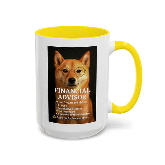 Charming Financial Advisor Dog Mug | Fun Office Gift, Coffee Lover Essential, Cute Shiba Inu Tea Cup, Ideal for Birthdays, Holidays, Work