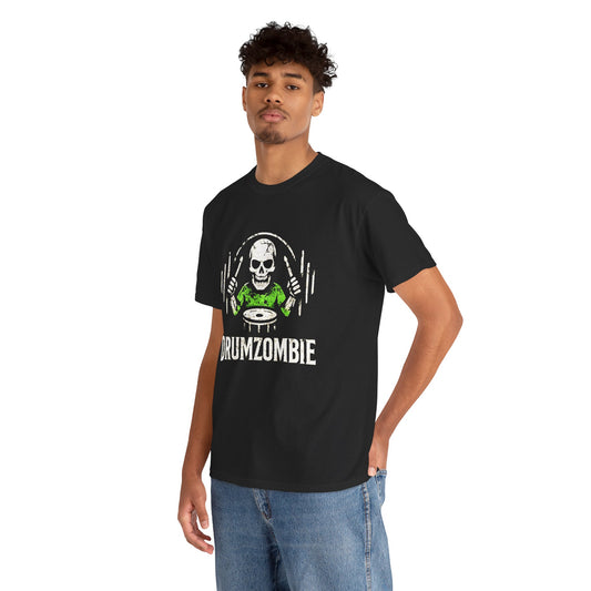 DrumZombie Unisex Tee – Funny Skeleton Drummer Shirt for Musicians & Rock Fans