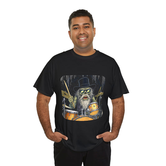 DrumZombie Top Hat Drummer Tee – Gift for Musicians & Rock Fans