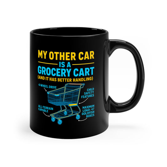 Funny Grocery Cart Mug, Humor Gift for Foodies, Coffee Lovers, Kitchen Decor, Perfect for Birthdays and Holidays