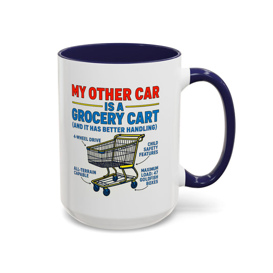 Funny Grocery Cart Mug, Humorous Coffee Cup for Car Lovers, Unique Gift for Him/Her, Great for Birthdays and Holidays