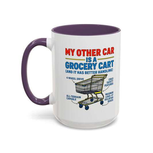 Funny Grocery Cart Mug, Humorous Coffee Cup for Car Lovers, Unique Gift for Him/Her, Great for Birthdays and Holidays