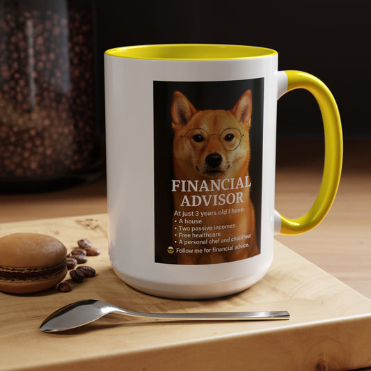 Charming Financial Advisor Dog Mug | Fun Office Gift, Coffee Lover Essential, Cute Shiba Inu Tea Cup, Ideal for Birthdays, Holidays, Work