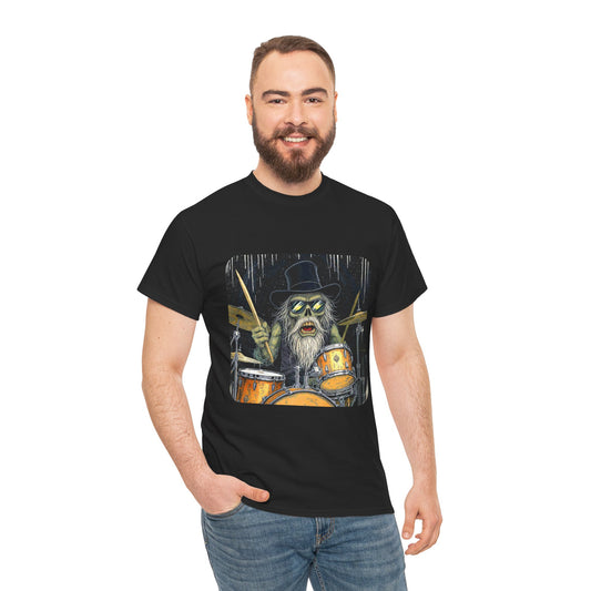 DrumZombie Top Hat Drummer Tee – Gift for Musicians & Rock Fans