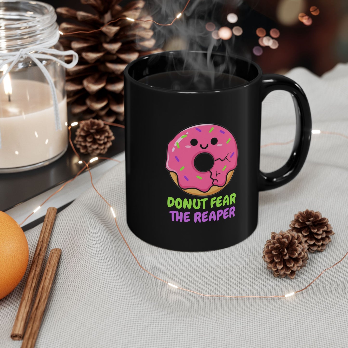 Donut Fear the Reaper Mug - Funny Music Coffee Cup | Blue Oyster Cult Parody