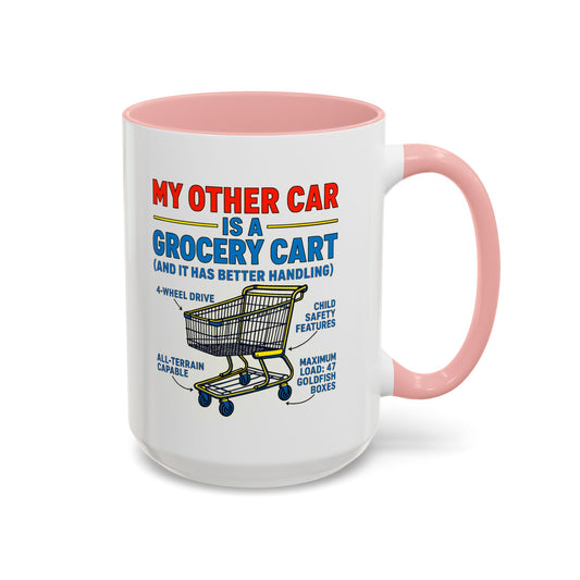 Funny Grocery Cart Mug, Humorous Coffee Cup for Car Lovers, Unique Gift for Him/Her, Great for Birthdays and Holidays