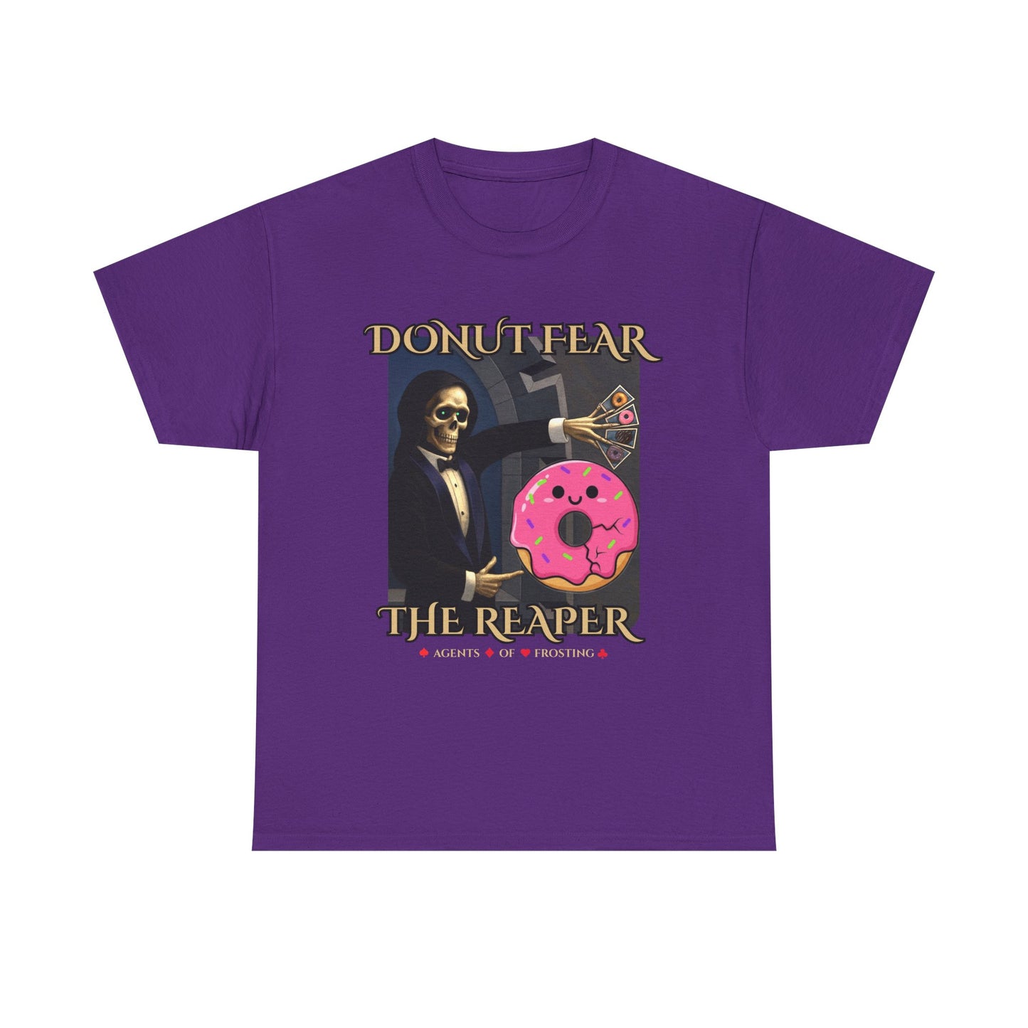 Donut Fear The Reaper T-Shirt | Funny Grim Reaper Shirt | Humor Graphic Tee | DrumZombie Brand