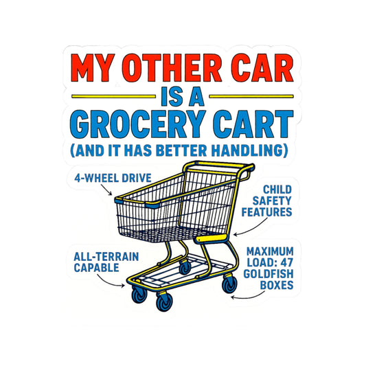 Funny Grocery Cart Stickers, Humorous Decor, Kitchen Gifts, Cart Lovers, Cute Vehicle Stickers, Fun Home Accessories