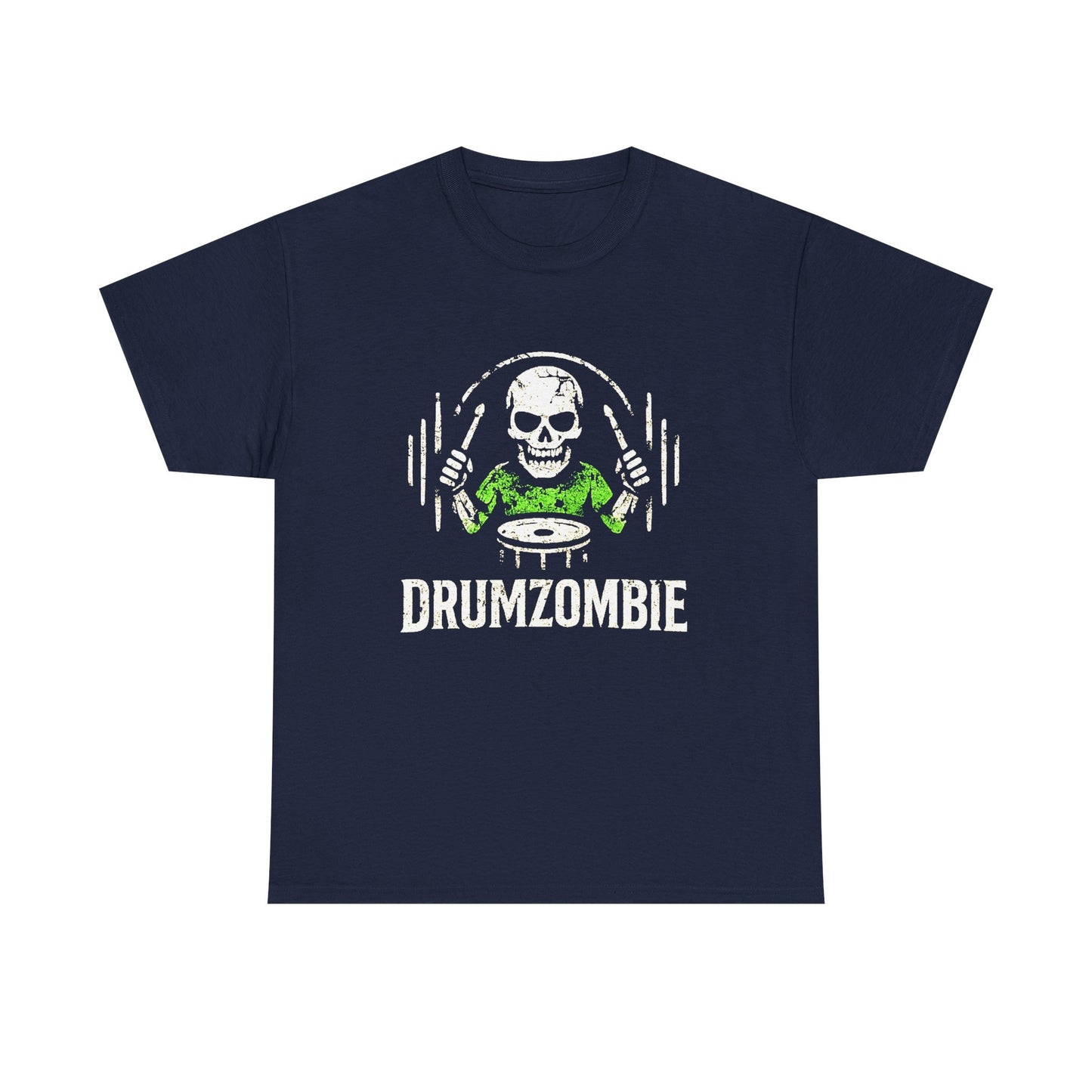 DrumZombie Unisex Tee – Funny Skeleton Drummer Shirt for Musicians & Rock Fans
