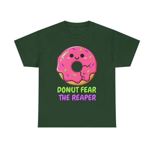 Donut Fear the Reaper Shirt - Funny Music Pun Tee | Blue Oyster Cult Parody