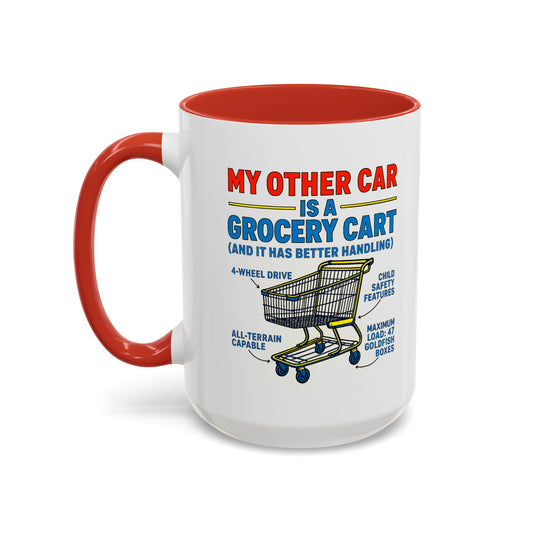 Funny Grocery Cart Mug, Humorous Coffee Cup for Car Lovers, Unique Gift for Him/Her, Great for Birthdays and Holidays