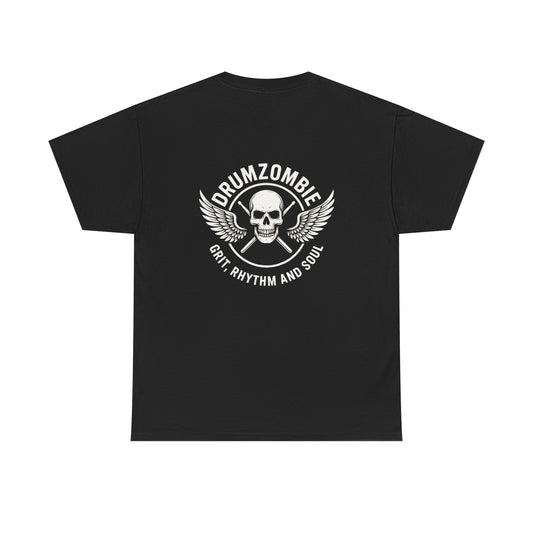 DrumZombie Top Hat Drummer Tee – Gift for Musicians & Rock Fans