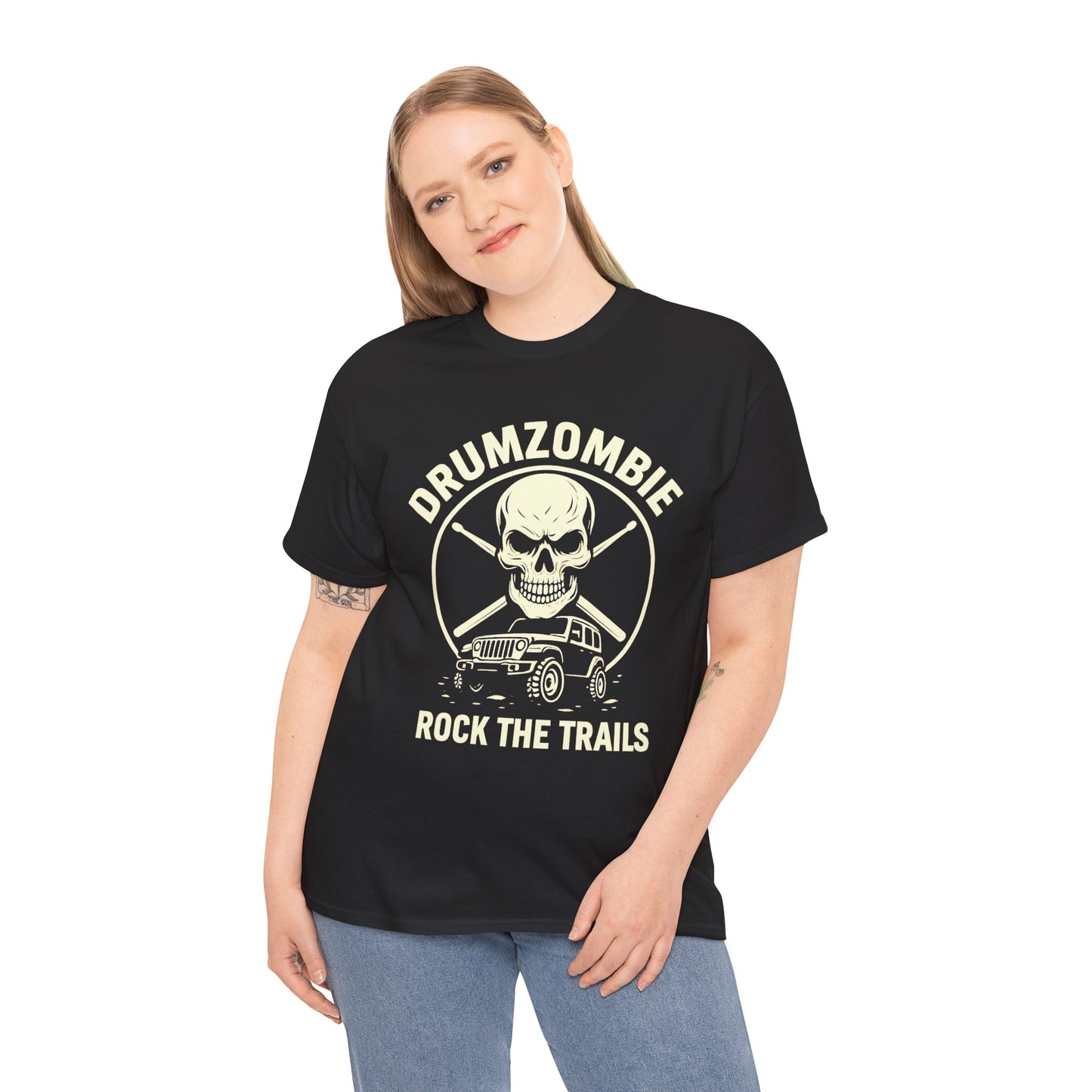 Rock the Trails Skull Jeep Tee for Drummers