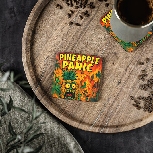 Pineapple Panic Coasters - Fun Tropical Drinkware, Kitchen Décor, Party Essentials, Summer Vibes, Gift for Beach Lovers