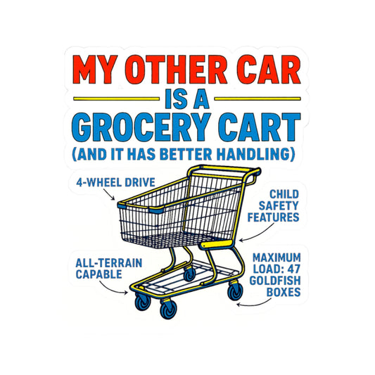 Funny Grocery Cart Stickers, Humorous Decor, Kitchen Gifts, Cart Lovers, Cute Vehicle Stickers, Fun Home Accessories