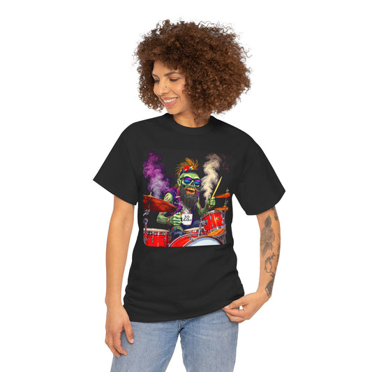 Psychedelic Zombie Drummer Shirt – Funny Gift for Music Lovers