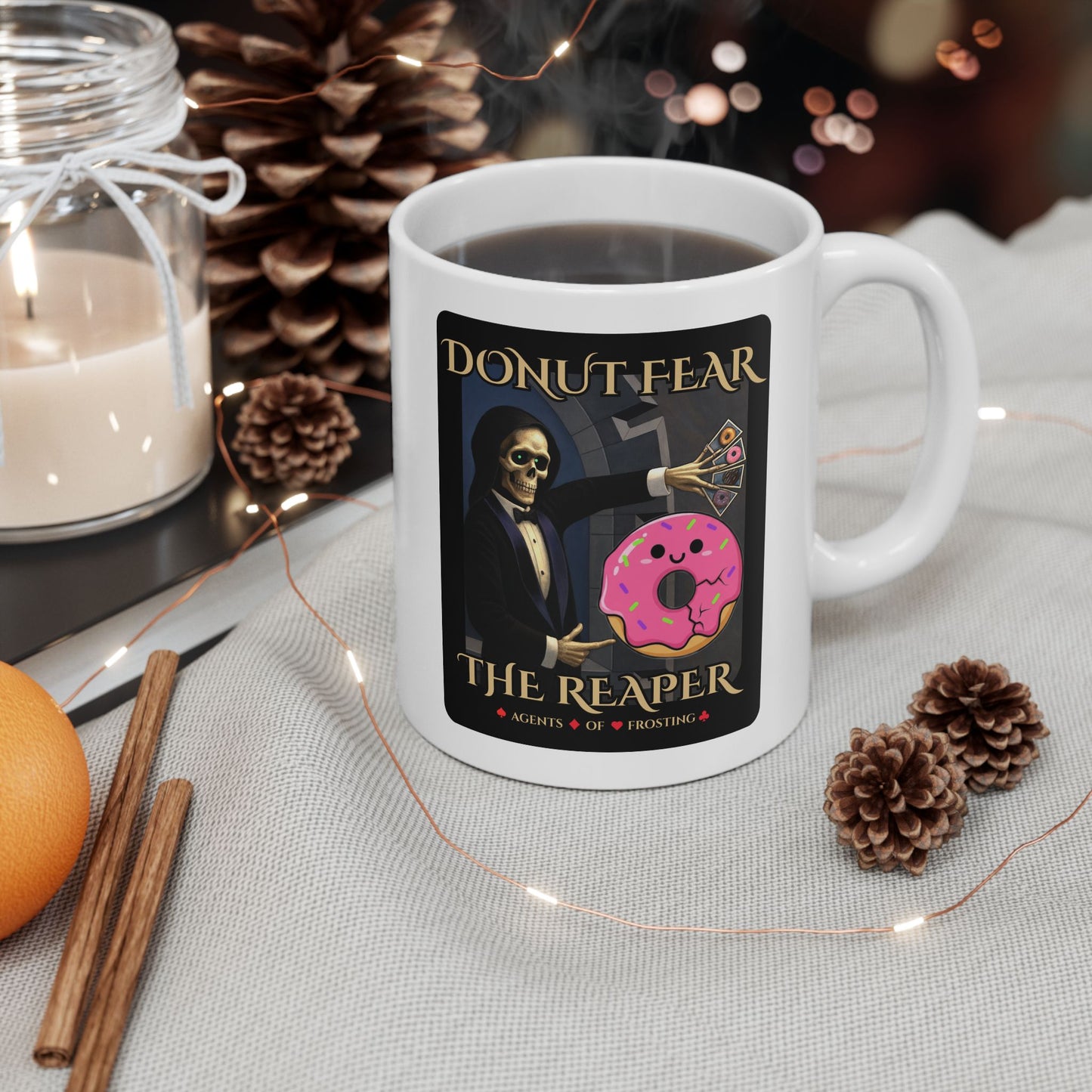 Donut Fear The Reaper Mug | Agents of Frosting | Parody White Mug