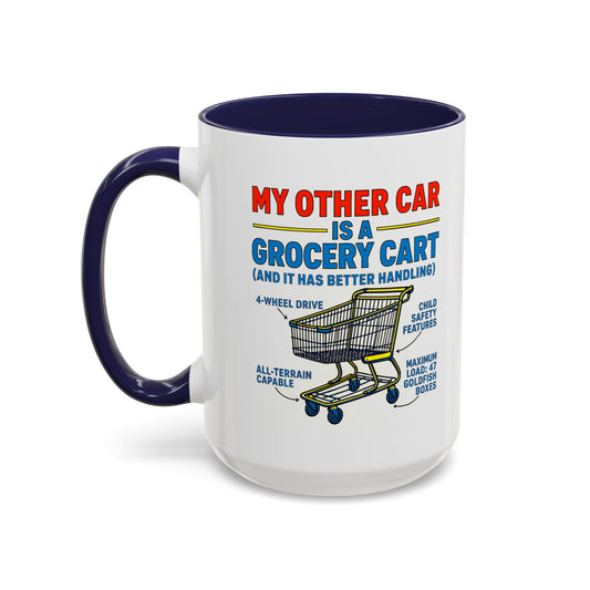 Funny Grocery Cart Mug, Humorous Coffee Cup for Car Lovers, Unique Gift for Him/Her, Great for Birthdays and Holidays