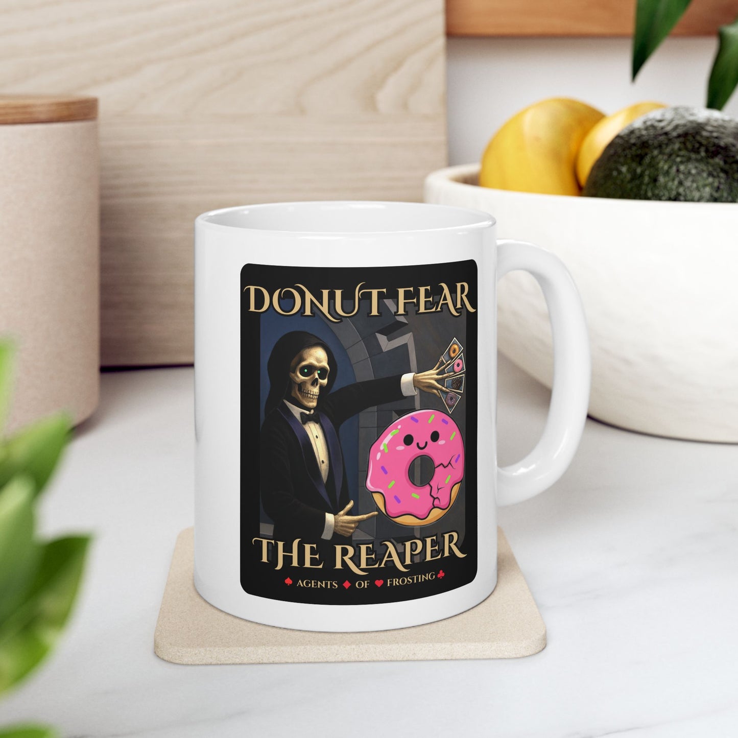 Donut Fear The Reaper Mug | Agents of Frosting | Parody White Mug