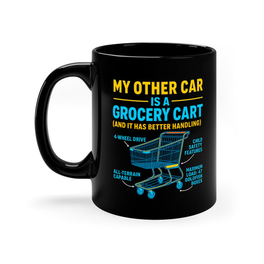Funny Grocery Cart Mug, Humor Gift for Foodies, Coffee Lovers, Kitchen Decor, Perfect for Birthdays and Holidays