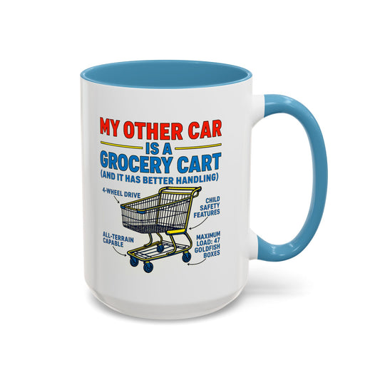 Funny Grocery Cart Mug, Humorous Coffee Cup for Car Lovers, Unique Gift for Him/Her, Great for Birthdays and Holidays