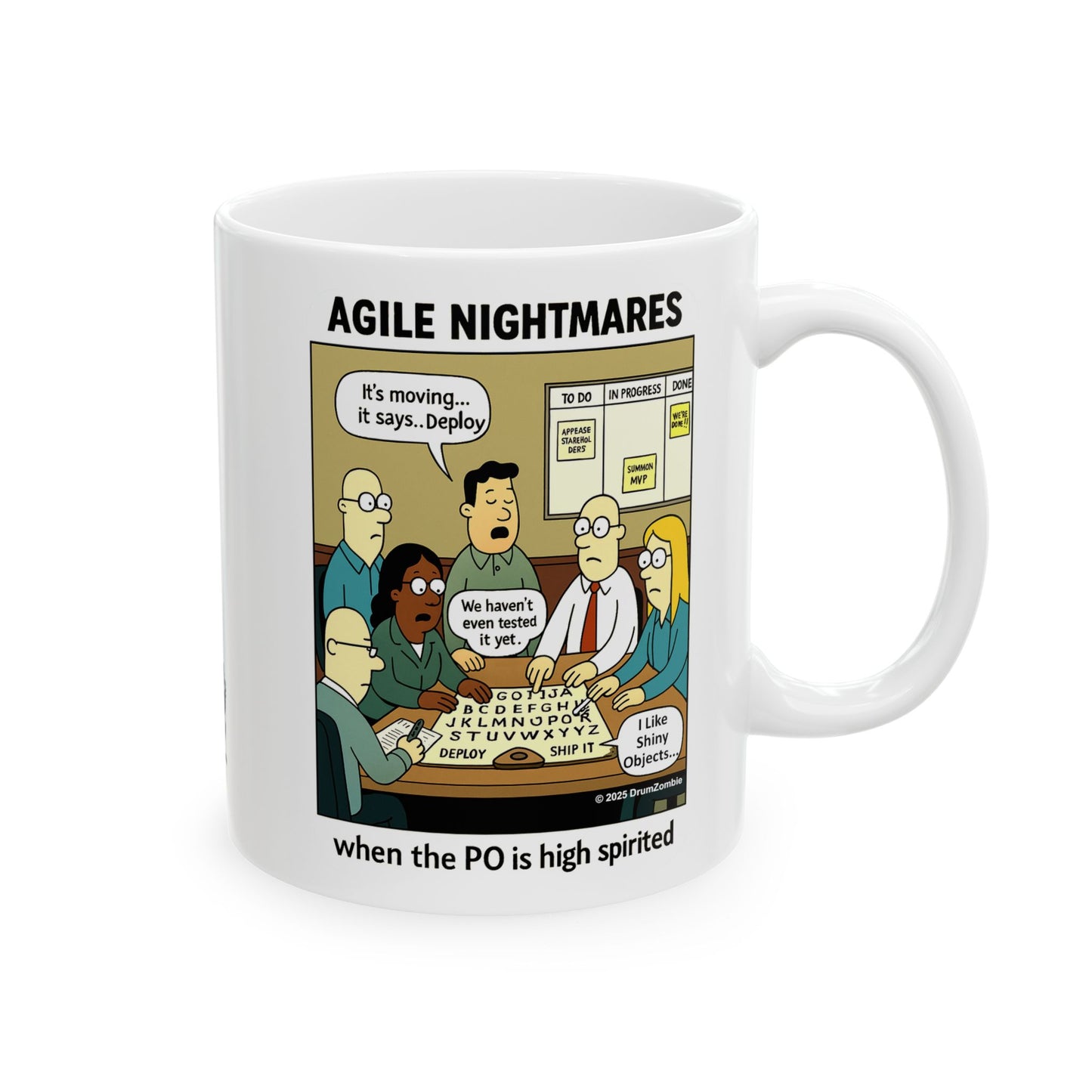 Agile Nightmares Mug – When the PO is High Spirited | Scrum Humor Gift
