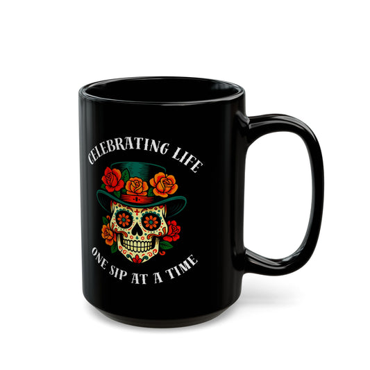 Gentleman's Soul Sugar Skull Mug | Day of the Dead Top Hat Coffee Cup