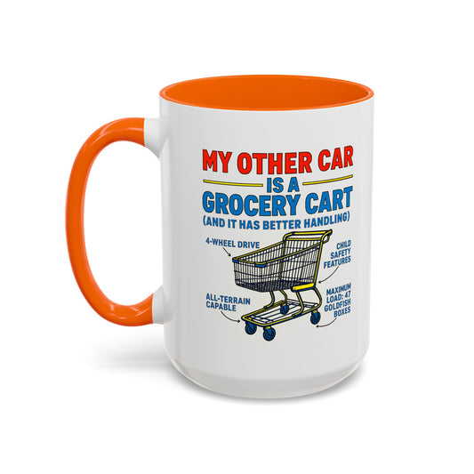 Funny Grocery Cart Mug, Humorous Coffee Cup for Car Lovers, Unique Gift for Him/Her, Great for Birthdays and Holidays