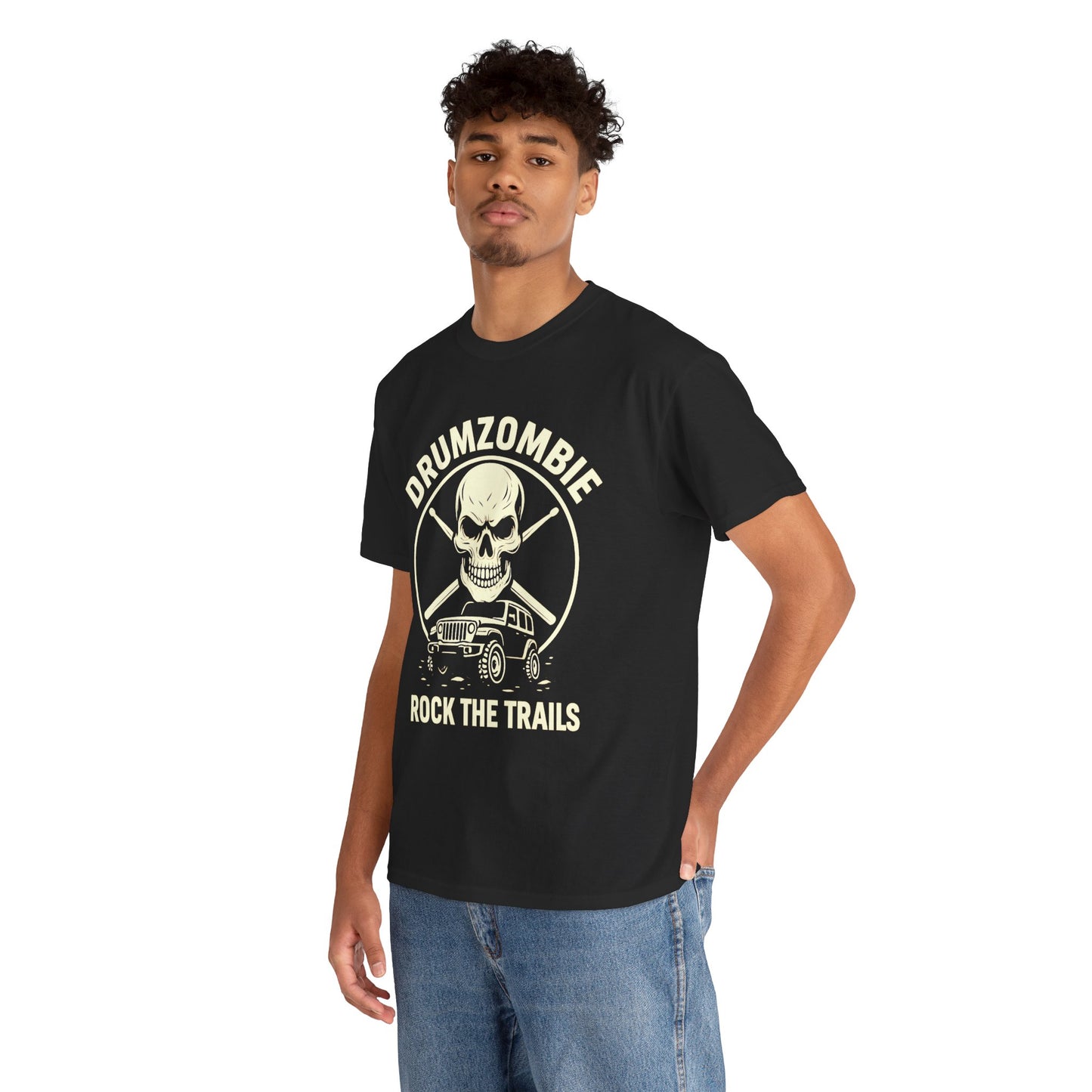 Rock the Trails Skull Jeep Tee for Drummers