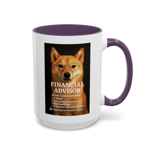 Charming Financial Advisor Dog Mug | Fun Office Gift, Coffee Lover Essential, Cute Shiba Inu Tea Cup, Ideal for Birthdays, Holidays, Work